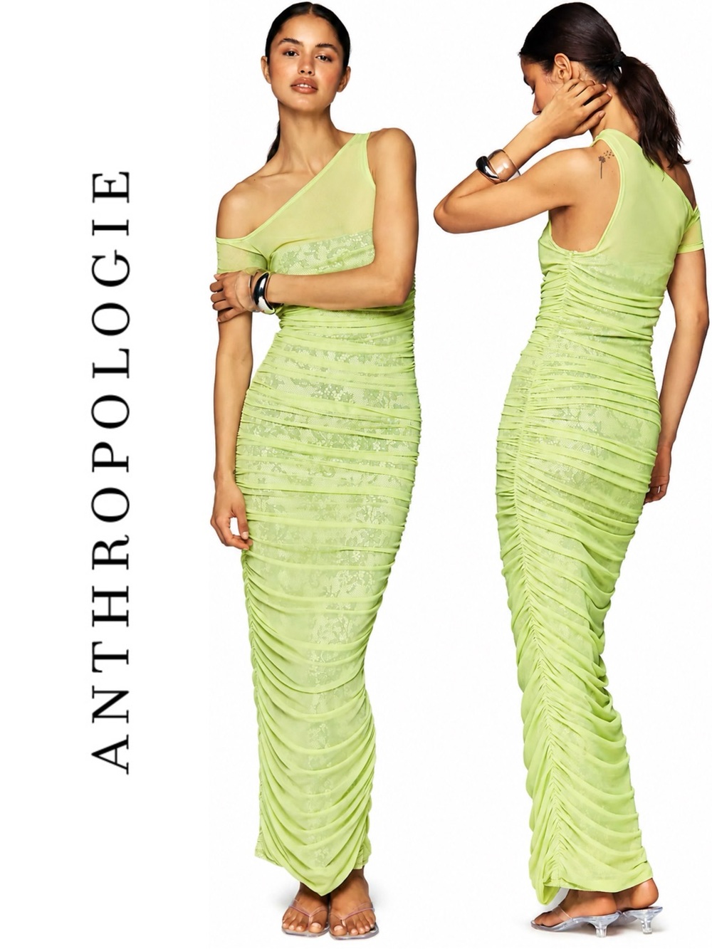 Anthropologie AFRM Off-The-Shoulder Ruched Maxi Dress
